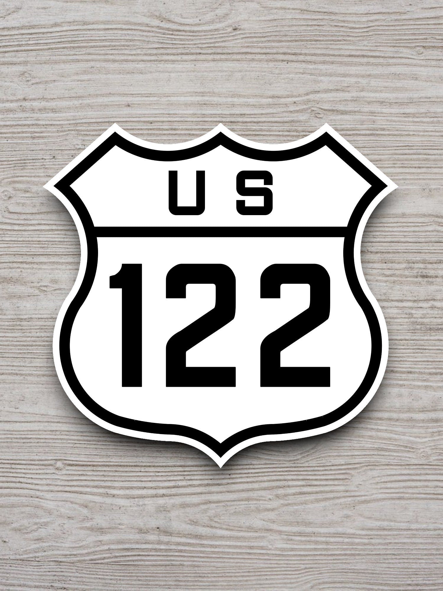 United States U.S. Route 122 road sign sticker, road trip sticker, highway sign, room decor, travel sticker