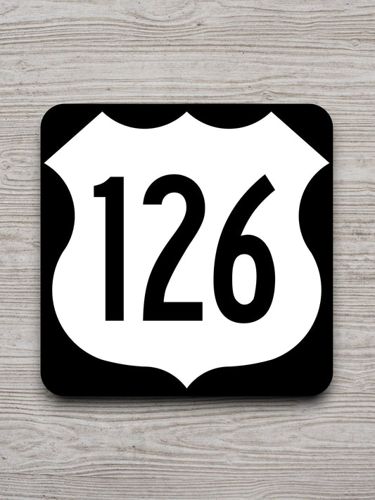 United States U.S. Route 126 road sign sticker, road trip sticker, highway sign, room decor, travel sticker