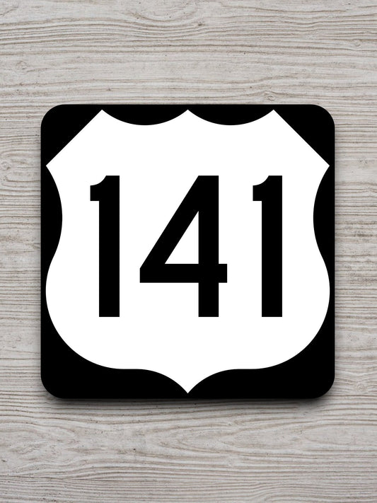 United States U.S. Route 141 road sign sticker, road trip sticker, highway sign, room decor, travel sticker