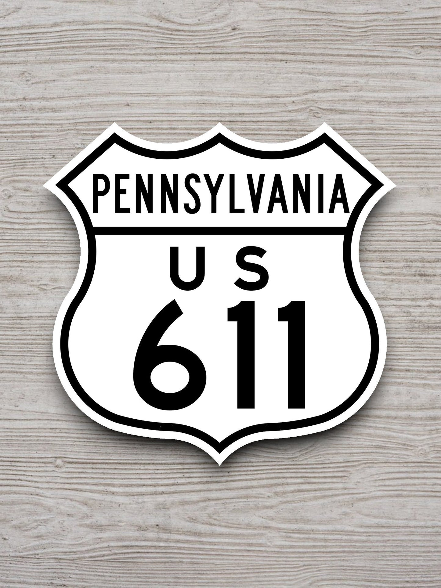 United States U.S. Route 611 Pennsylvania road sign sticker, road trip sticker, highway sign, room decor, travel sticker