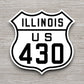 United States U.S. Route 430 Illinois road sign sticker, road trip sticker, highway sign, room decor, travel sticker