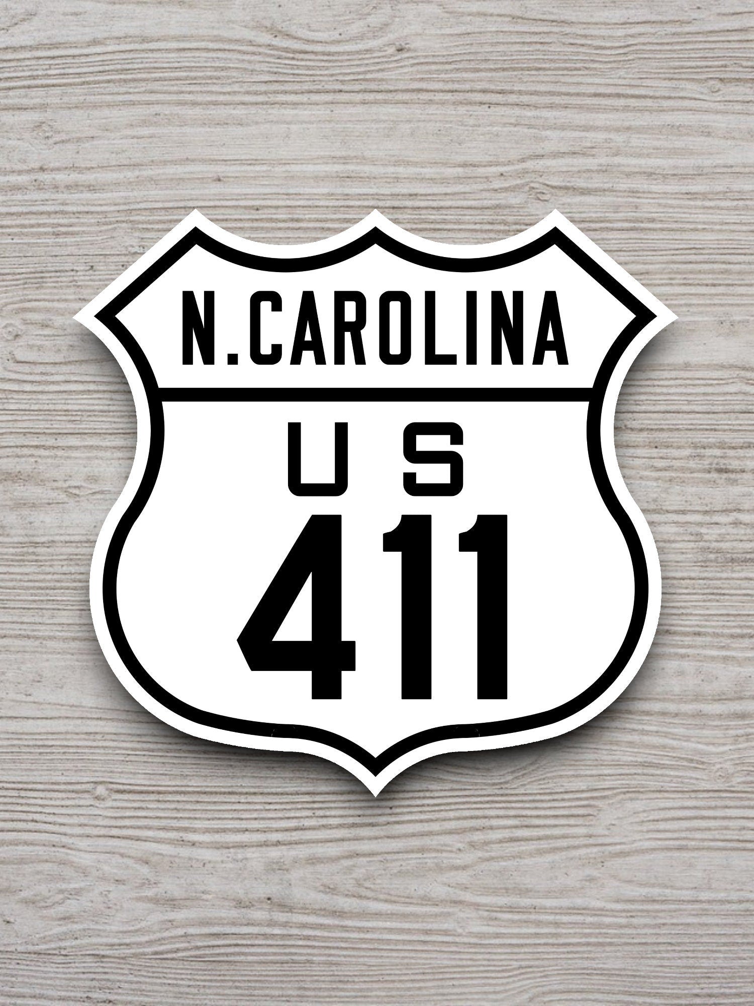 United States U.S. Route 411 North Carolina road sign sticker, road trip sticker, highway sign, room decor, travel sticker