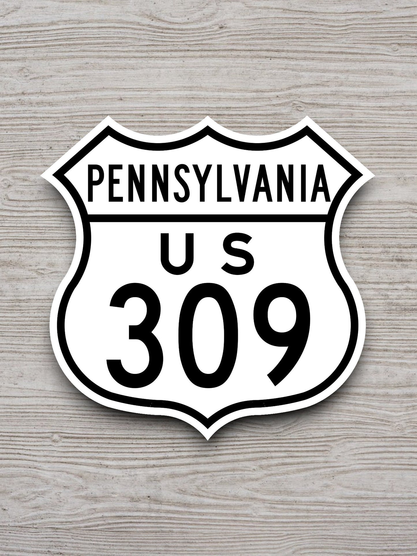 United States U.S. Route 309 Pennsylvania road sign sticker, road trip sticker, highway sign, room decor, travel sticker