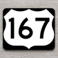 United States U.S. Route 167 road sign sticker, road trip sticker, highway sign, room decor, travel sticker