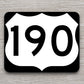 United States U.S. Route 190 road sign sticker, road trip sticker, highway sign, room decor, travel sticker