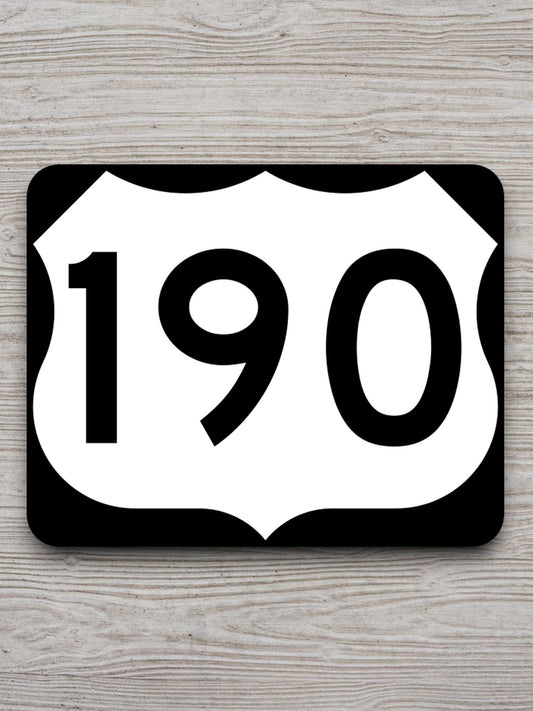 United States U.S. Route 190 road sign sticker, road trip sticker, highway sign, room decor, travel sticker