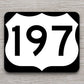 United States U.S. Route 197 road sign sticker, road trip sticker, highway sign, room decor, travel sticker