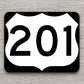 United States U.S. Route 201 road sign sticker, road trip sticker, highway sign, room decor, travel sticker