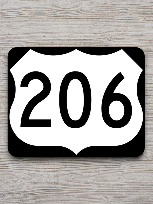 United States U.S. Route 206 road sign sticker, road trip sticker, highway sign, room decor, travel sticker