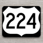 United States U.S. Route 224 road sign sticker, road trip sticker, highway sign, room decor, travel sticker