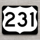 United States U.S. Route 231 road sign sticker, road trip sticker, highway sign, room decor, travel sticker