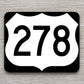 United States U.S. Route 278 road sign sticker, road trip sticker, highway sign, room decor, travel sticker