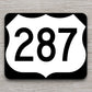 United States U.S. Route 287 road sign sticker, road trip sticker, highway sign, room decor, travel sticker