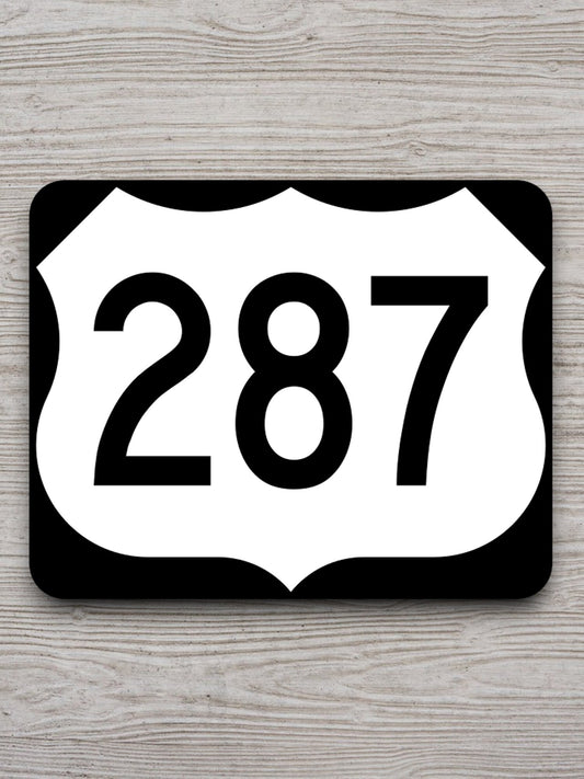 United States U.S. Route 287 road sign sticker, road trip sticker, highway sign, room decor, travel sticker