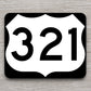 United States U.S. Route 321 road sign sticker, road trip sticker, highway sign, room decor, travel sticker