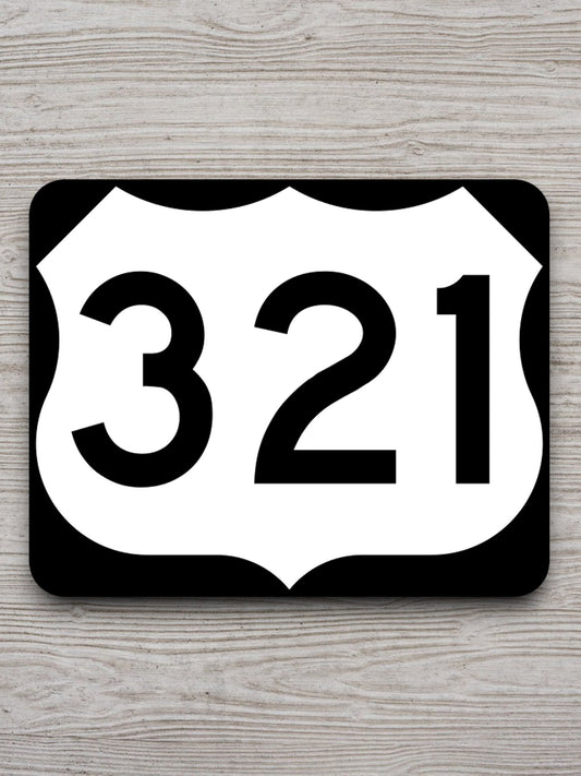 United States U.S. Route 321 road sign sticker, road trip sticker, highway sign, room decor, travel sticker