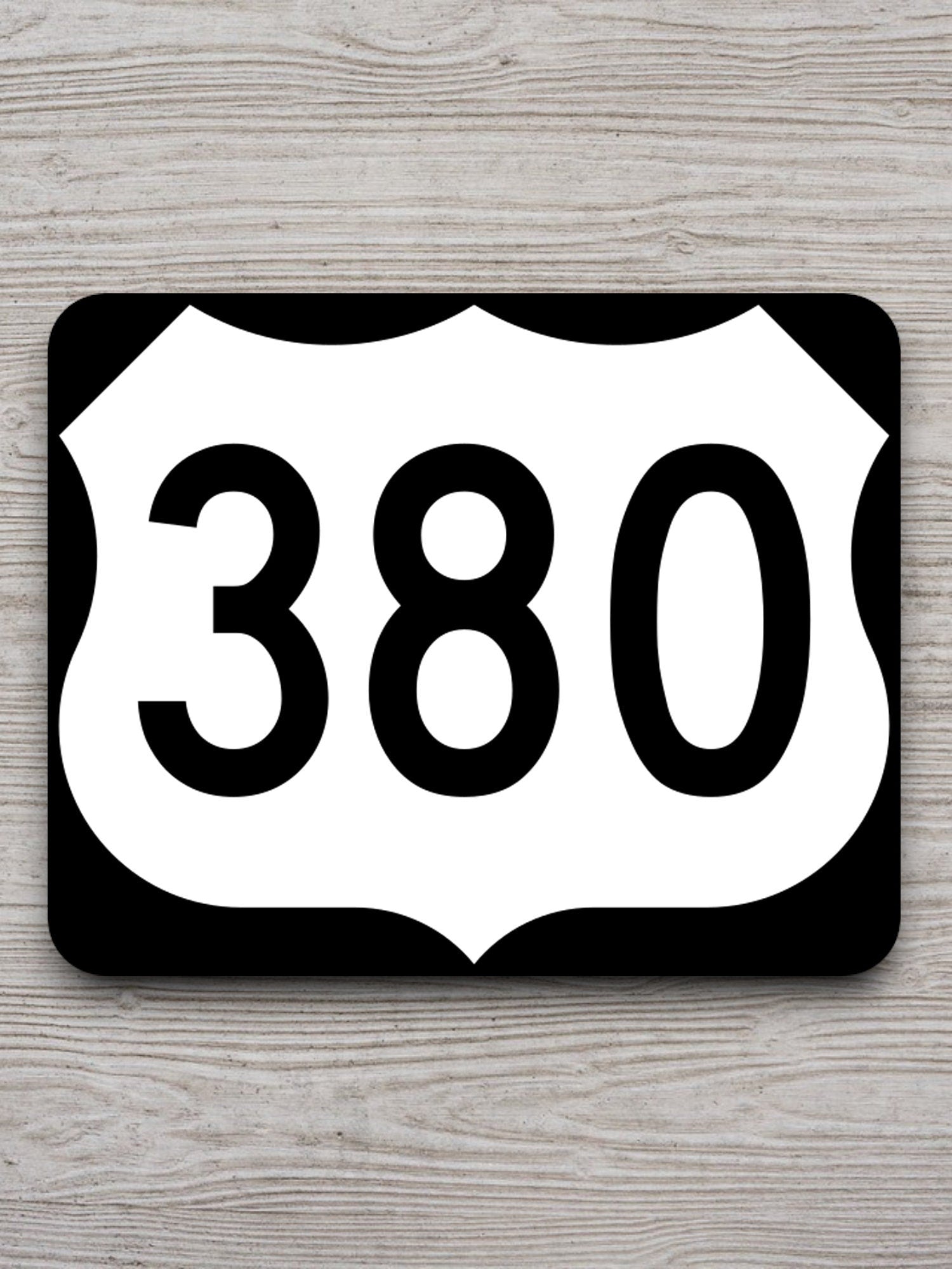 United States U.S. Route 380 road sign sticker, road trip sticker, highway sign, room decor, travel sticker