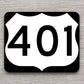 United States U.S. Route 401 road sign sticker, road trip sticker, highway sign, room decor, travel sticker