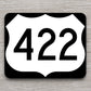 United States U.S. Route 422 road sign sticker, road trip sticker, highway sign, room decor, travel sticker