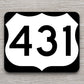 United States U.S. Route 431 road sign sticker, road trip sticker, highway sign, room decor, travel sticker