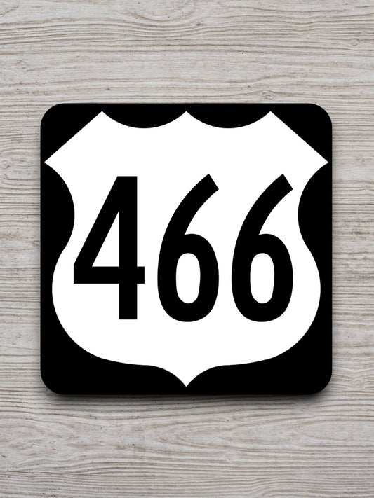 United States U.S. Route 466 road sign sticker, road trip sticker, highway sign, room decor, travel sticker