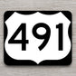 United States U.S. Route 491 road sign sticker, road trip sticker, highway sign, room decor, travel sticker