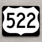 United States U.S. Route 522 road sign sticker, road trip sticker, highway sign, room decor, travel sticker