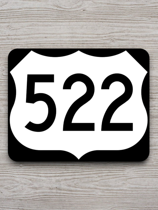 United States U.S. Route 522 road sign sticker, road trip sticker, highway sign, room decor, travel sticker