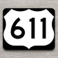 United States U.S. Route 611 road sign sticker, road trip sticker, highway sign, room decor, travel sticker