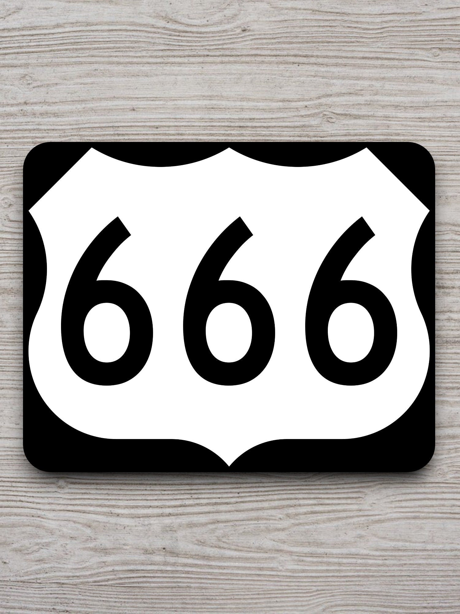 United States U.S. Route 666 road sign sticker, road trip sticker, highway sign, room decor, travel sticker