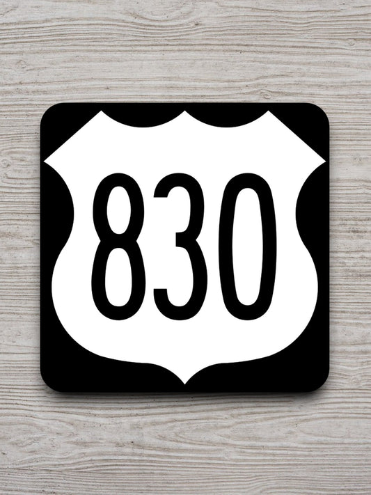 United States U.S. Route 830 road sign sticker, road trip sticker, highway sign, room decor, travel sticker