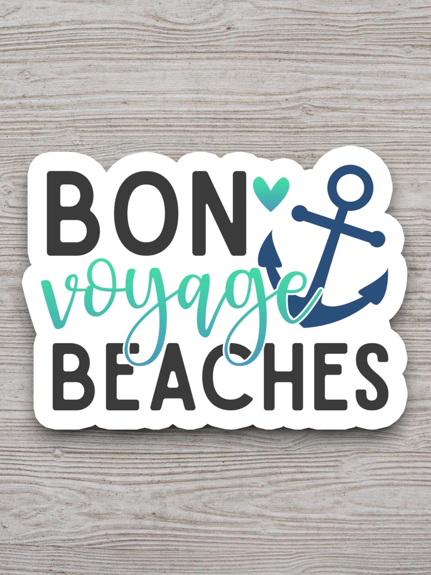 Bon Voyage Beaches Sticker, vacation sticker, travel sticker, room decor, water bottle sticker, laptop sticker