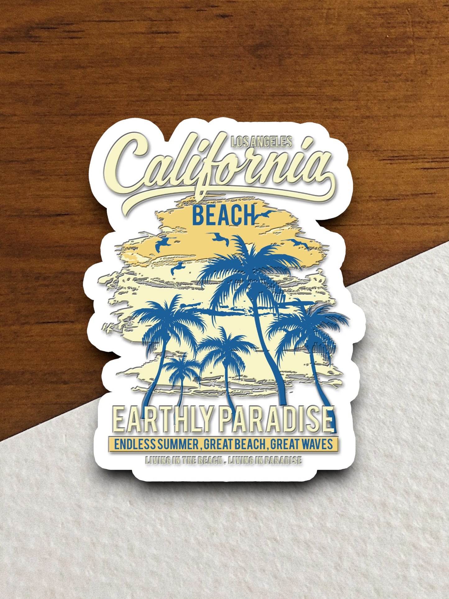 California Beach Los Angeles Sticker, vacation sticker, travel sticker, room decor, water bottle sticker, laptop sticker