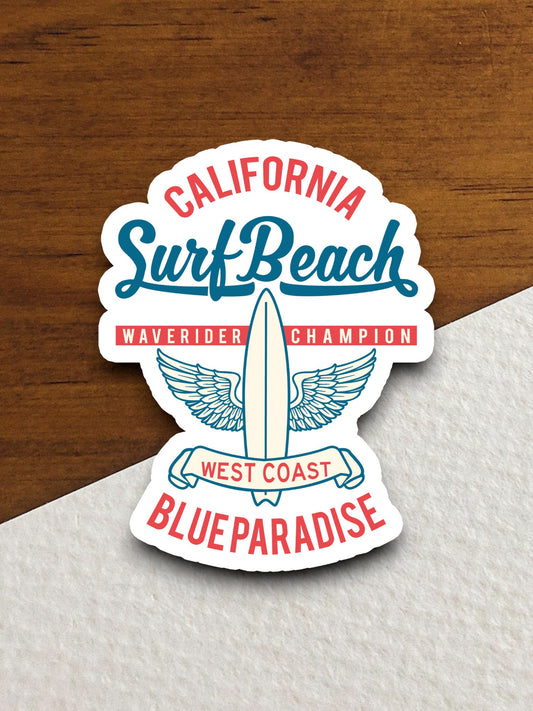 Surf in Style with Our California Surf Beach Sticker, vacation sticker, travel sticker, room decor, water bottle sticker, laptop sticker