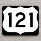 United States U.S. Route 121 road sign sticker, road trip sticker, highway sign, room decor, travel sticker