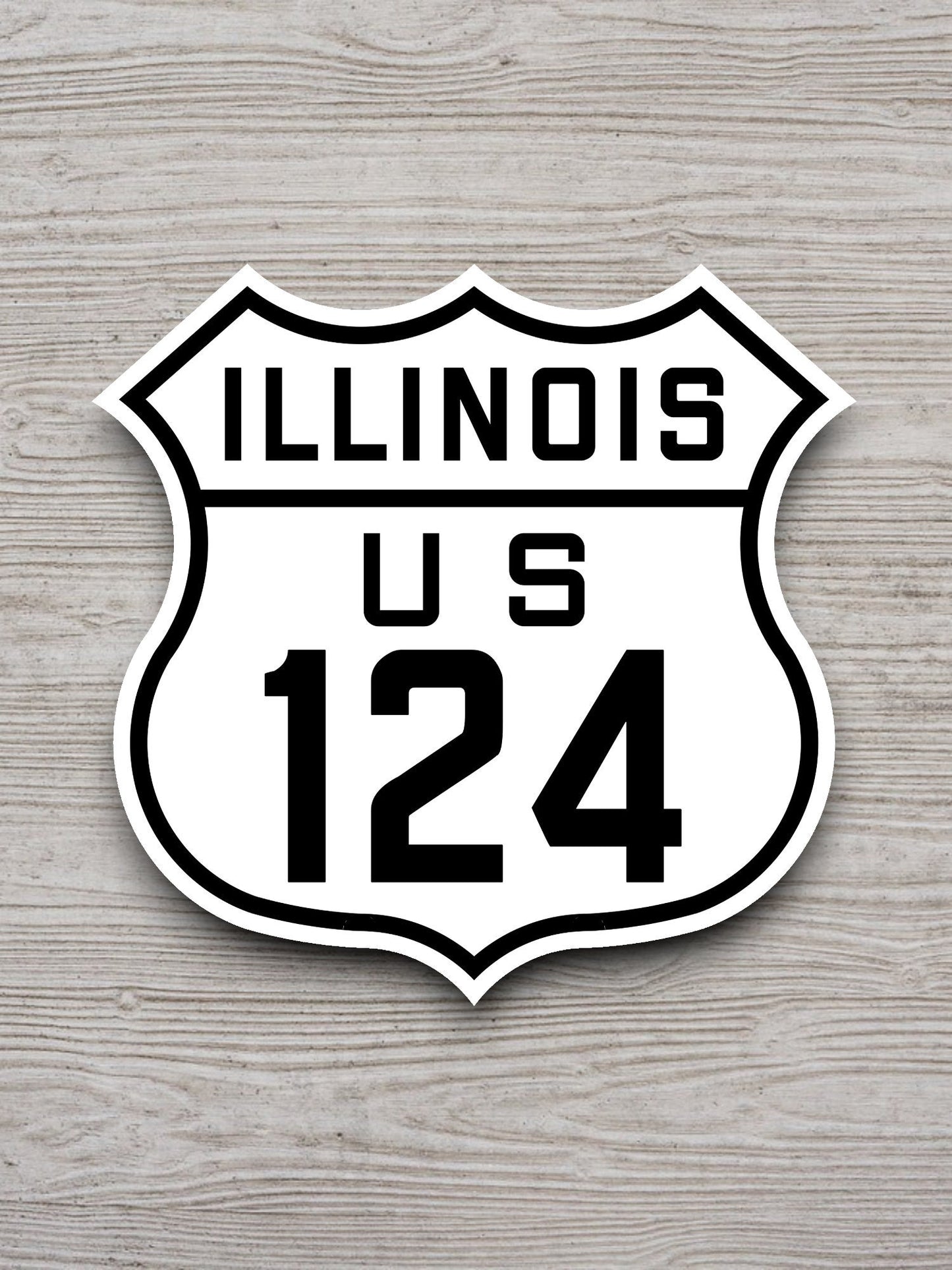 United States U.S. Route 124 Illinois road sign sticker, road trip sticker, highway sign, room decor, travel sticker