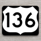 United States U.S. Route 136 road sign sticker, road trip sticker, highway sign, room decor, travel sticker