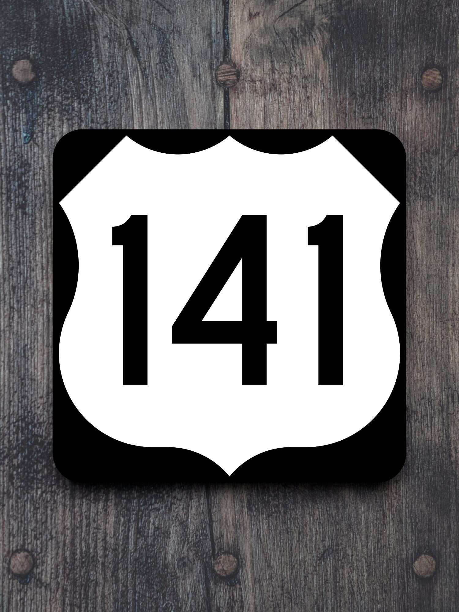 United States U.S. Route 141 road sign sticker, road trip sticker, highway sign, room decor, travel sticker