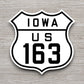 United States U.S. Route 163 Iowa road sign sticker, road trip sticker, highway sign, room decor, travel sticker