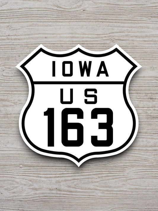 United States U.S. Route 163 Iowa road sign sticker, road trip sticker, highway sign, room decor, travel sticker