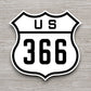 United States U.S. Route 366 road sign sticker, road trip sticker, highway sign, room decor, travel sticker