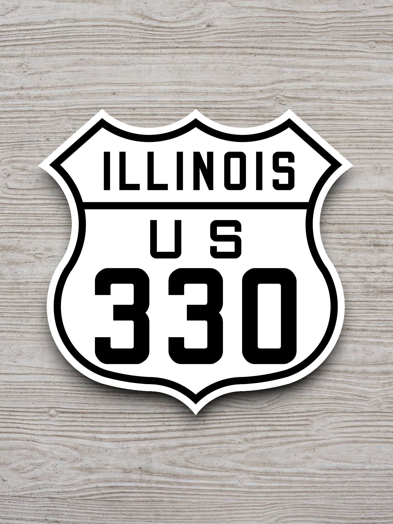 United States U.S. Route 330 Illinois road sign sticker, road trip sticker, highway sign, room decor, travel sticker