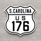 United States U.S. Route 176 South Carolina road sign sticker, road trip sticker, highway sign, room decor, travel sticker