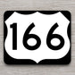 United States U.S. Route 166 road sign sticker, road trip sticker, highway sign, room decor, travel sticker