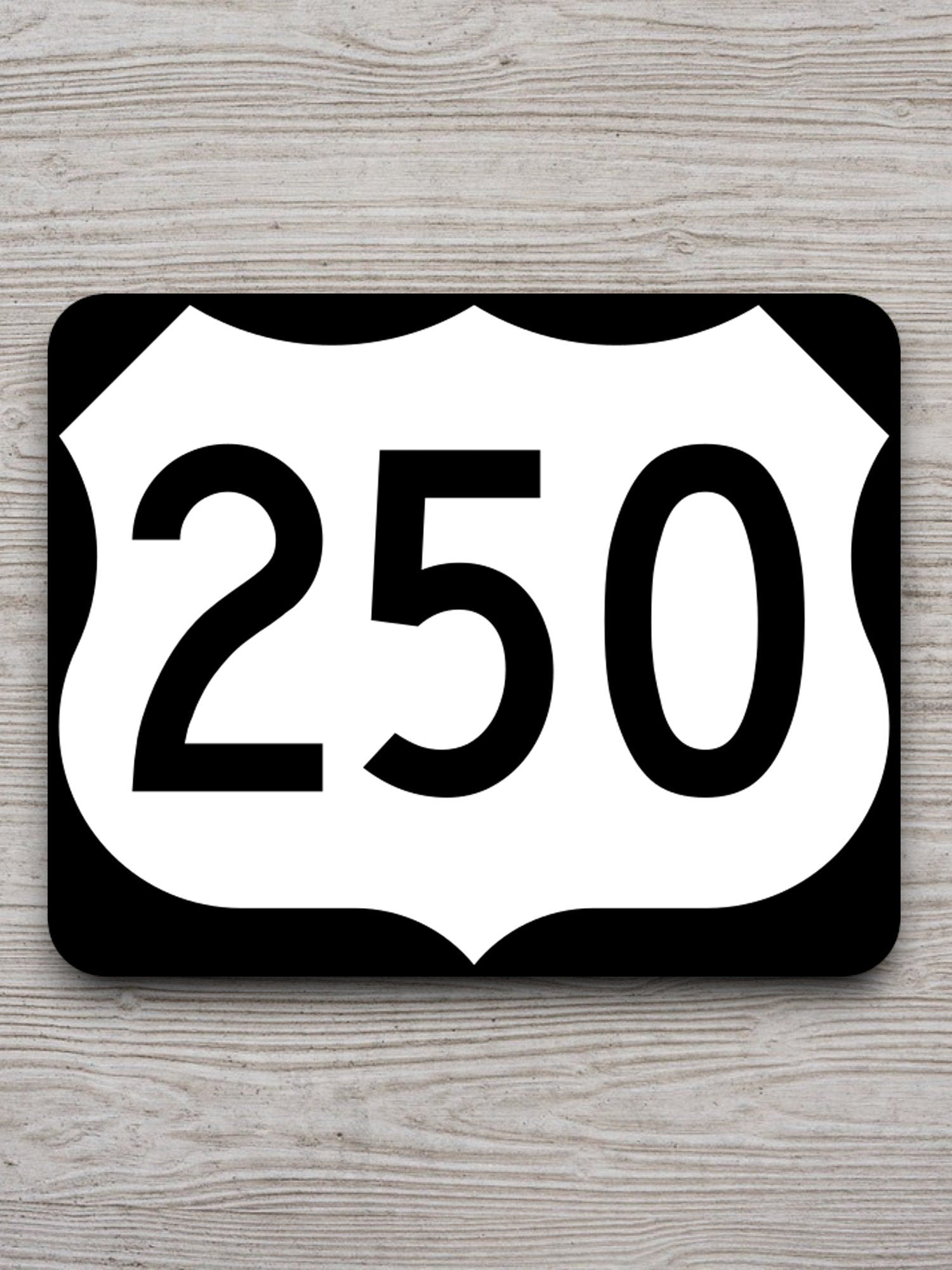 United States U.S. Route 250 road sign sticker, road trip sticker, highway sign, room decor, travel sticker