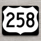 United States U.S. Route 258 road sign sticker, road trip sticker, highway sign, room decor, travel sticker