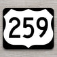 United States U.S. Route 259 road sign sticker, road trip sticker, highway sign, room decor, travel sticker