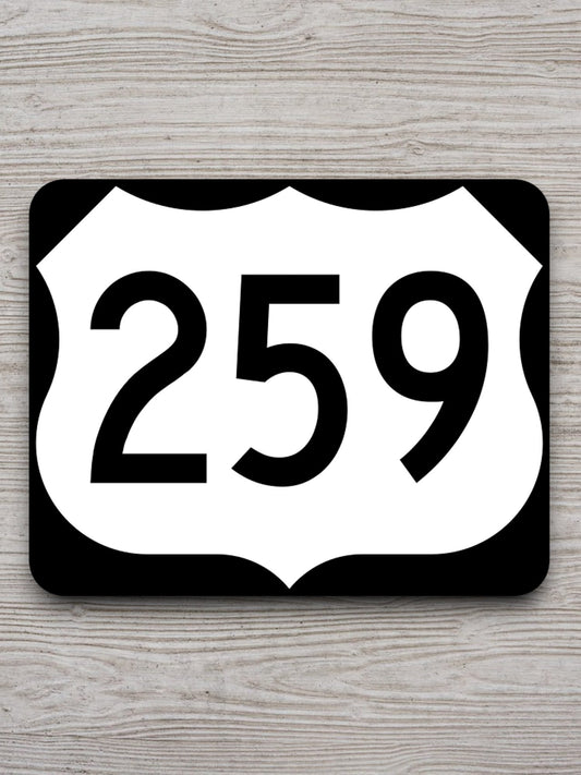 United States U.S. Route 259 road sign sticker, road trip sticker, highway sign, room decor, travel sticker