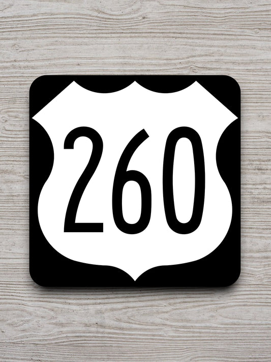 United States U.S. Route 260 road sign sticker, road trip sticker, highway sign, room decor, travel sticker