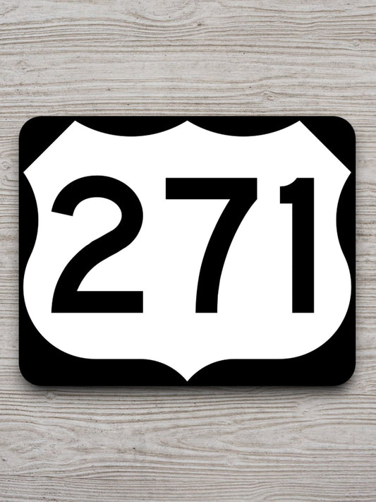 United States U.S. Route 271 road sign sticker, road trip sticker, highway sign, room decor, travel sticker